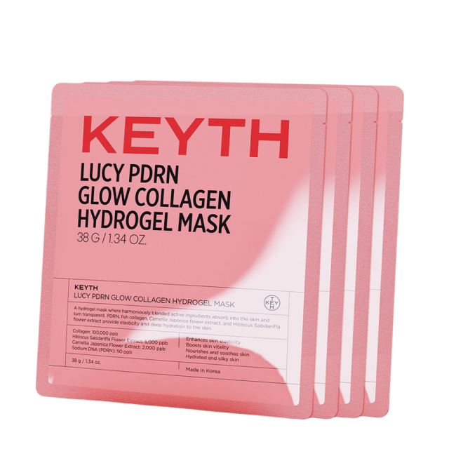 Keyth Lucy PDRN Glow Collagen Hydrogel Mask (4 Sheets,1 SET) (38g)
